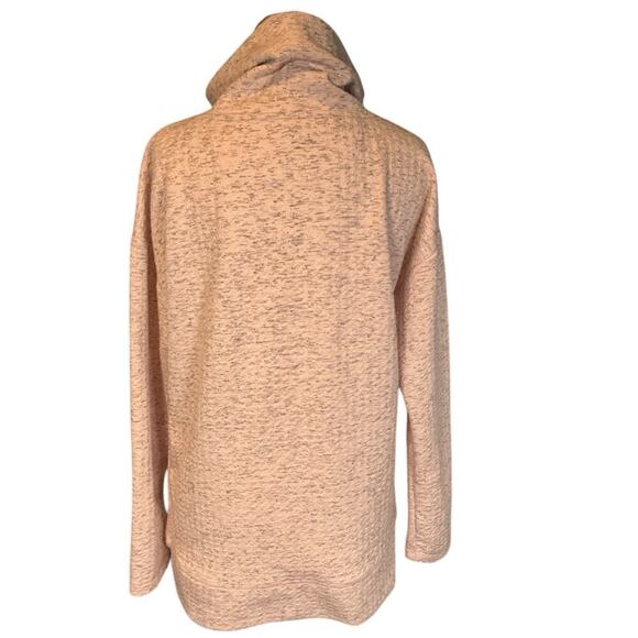 RBX Cowl Neck Heavy Knit Quilted Tunic Pullover Light Pink Sz Med Front Pockets - Picture 6 of 13